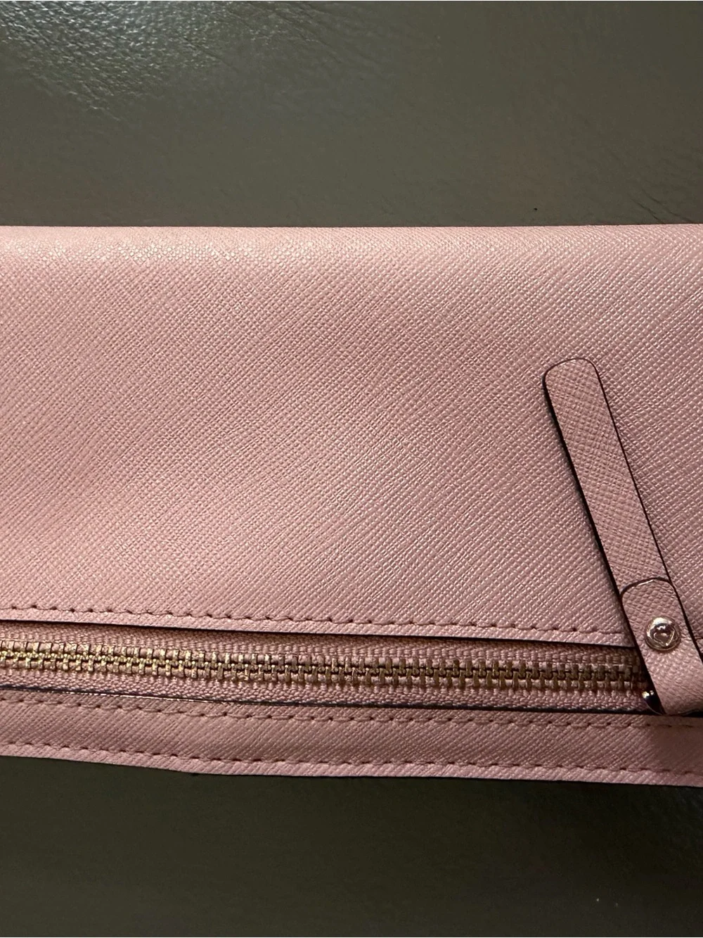 kate spade Pink Saffiano-Style Long Wallet with Gold Plaque
